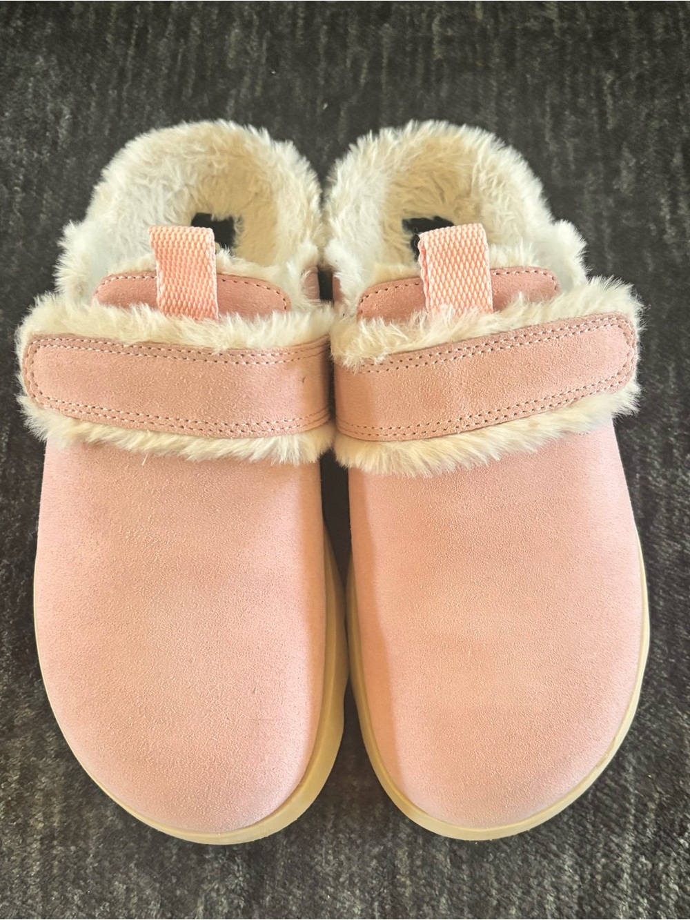 Sorel Pink Faux-Fur Slip-On Clogs/Mules with Hook & Loop